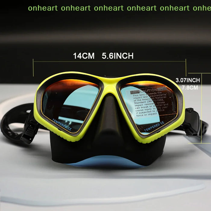 [C]Foldable Snorkel J-type Diving Mask With Camera Mount Tempered Glass Freediving Mask Snorkeling Set