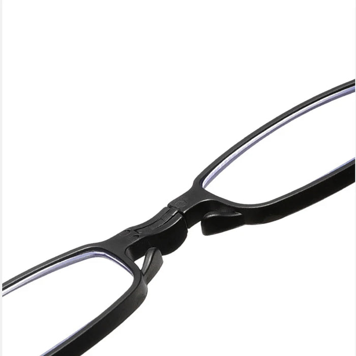Gafas de lectura antirayos azules, plegables y portátiles con funda de cuero, gafas de lectura de resina de alta definición