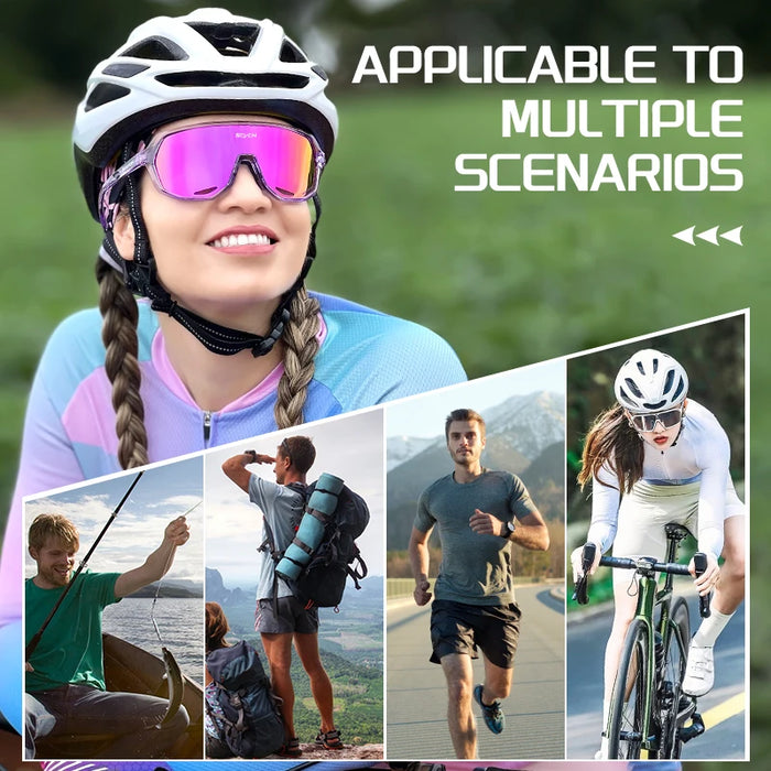 SCVCN Men Cycling Glasses Photochromic Sunglasses for Mountain Bike Road Bicycle Eyewear Pock Cycle Goggles UV400 Polarized MTB