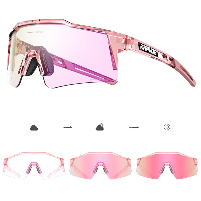 KAPVOE Photochromic Cycling Sunglasses Women Outdoor Sports Running UV400 Eyewear for Men Cycl Glasses Mountain Bicycle Goggles
