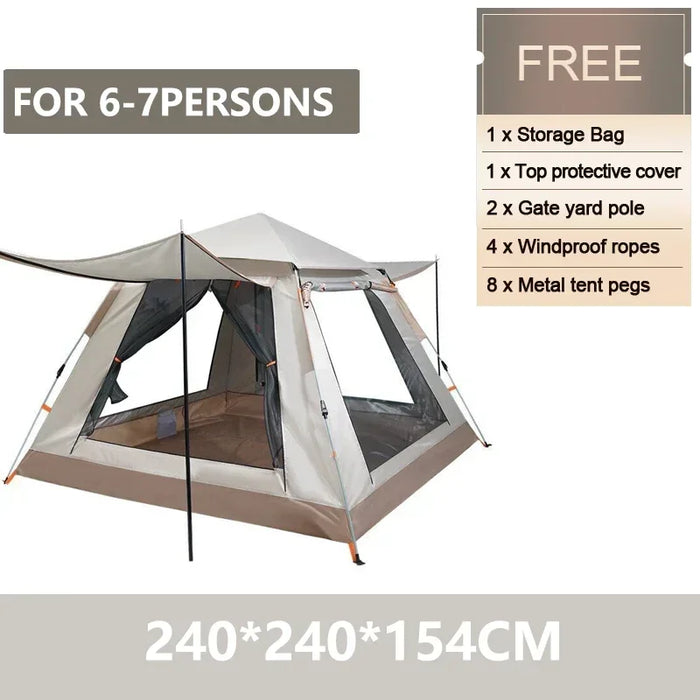 Goture Outdoor Camping Tent 2-6 People Portable Folding Automatic Tent Beach Fishing Family Travel  Park Anti-UV Shade