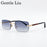Rectangle Punk Rimless Sunglasses Men 2026 Luxury Designer Trendy Photochromic Sun Glasses Vintage Small Frame Driving Eyewear