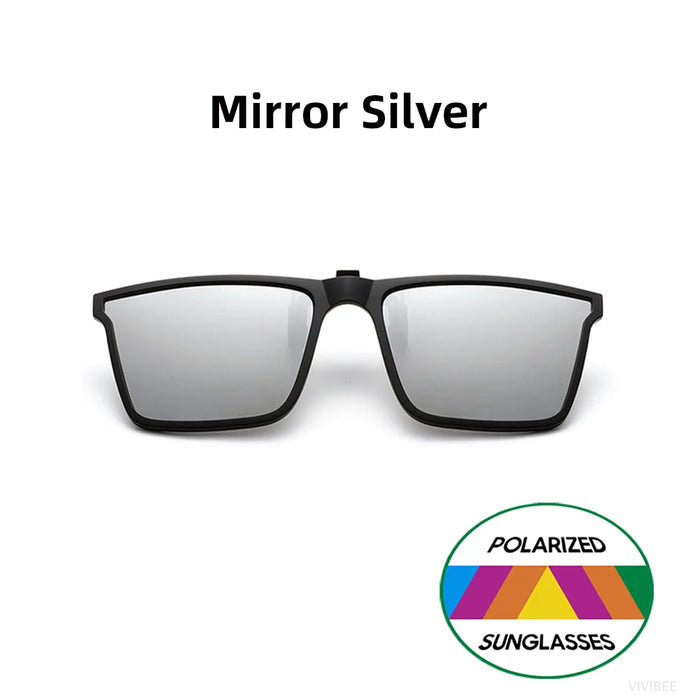 Gafas de sol VIVIBEE cuadradas con clip abatible, polarizadas, espejo azul, para conducir, lentes grises UV400 fotocromáticas, clips de visión nocturna
