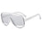 Gafas de sol de piloto de moda de gran tamaño para hombres, gafas de sol únicas con montura hueca para mujeres, lentes de espejo degradado retro de una pieza con protección UV400, sin montura