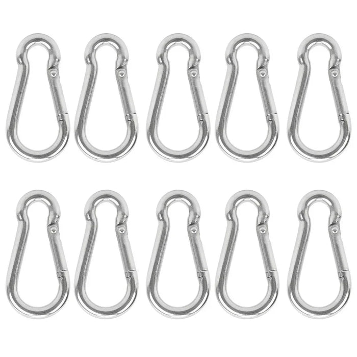 10 pièces de boucles de sac à dos en acier inoxydable en forme de S, mousquetons faits à la main avec fermoir, accessoires de bijoux colliers en argent