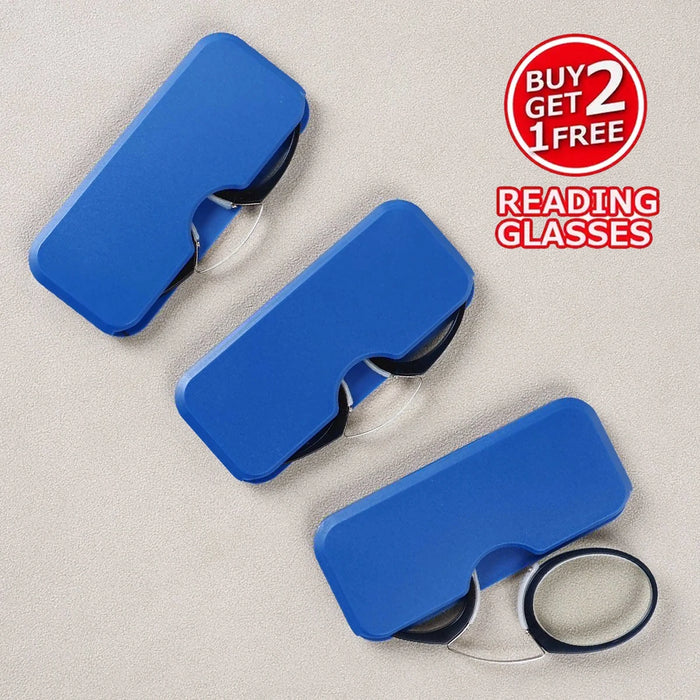 3PCS Set Men Women Round Nose Clip Reading Glasses Legless Ultra Thin Portable Clear Lens Durable Luxury Brand Designers Eyewear