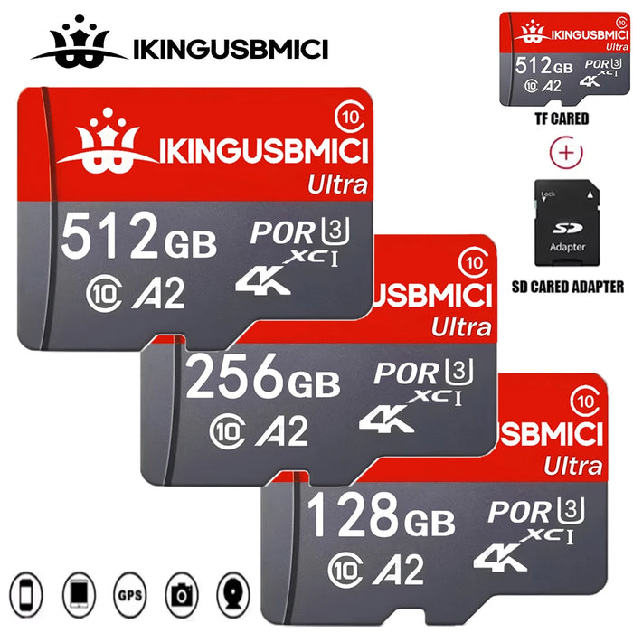 Micro Memory Card SD Cards TF Cards Flash Card 32GB/256GB/16GB/64GB/512GB Wide Compatibility for Security Camera