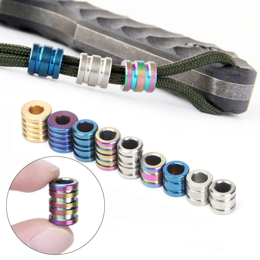 Cuentas de aleación de titanio TC4 para cuchillo de exterior, cordón de cuchillo, artilugios para cuchillo de camping, colgante de cuerda de paracaídas, multiherramientas EDC para cuchillo