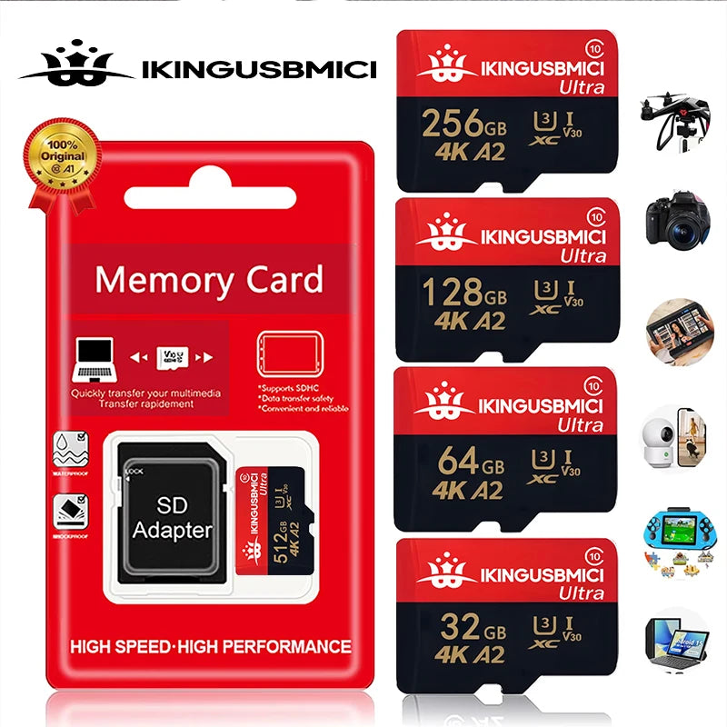 Original micro SD Card Ultra 16GB Fast Speed 150MB/S Memory Car d 32G 64G 256GB 512GB 8GB A1 U1 UHS-I C10 Trans Flash Card