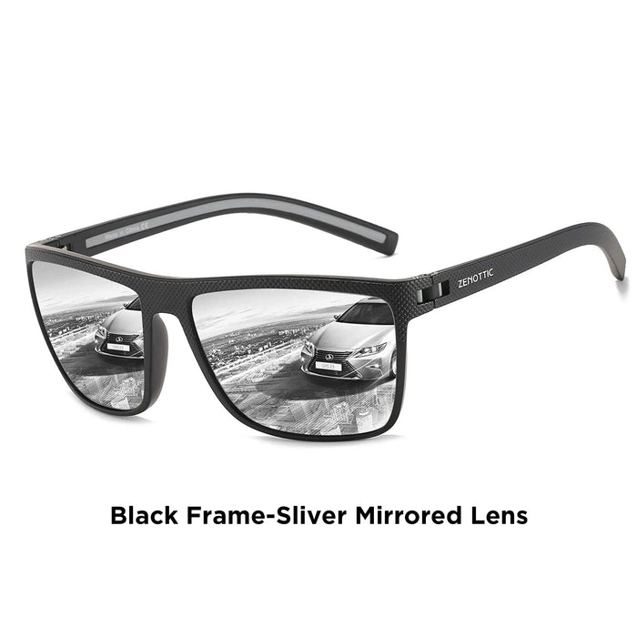 ZENOTTIC Polarized Sunglasses for Men Lightweight TR90 Frame UV400 Protection Square Sun Glasses