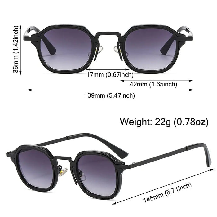 Fashion Small Square Sunglasses for Women Men Retro Tea Brown Punk Shades Vintage Trendy Driving Sun Glasses