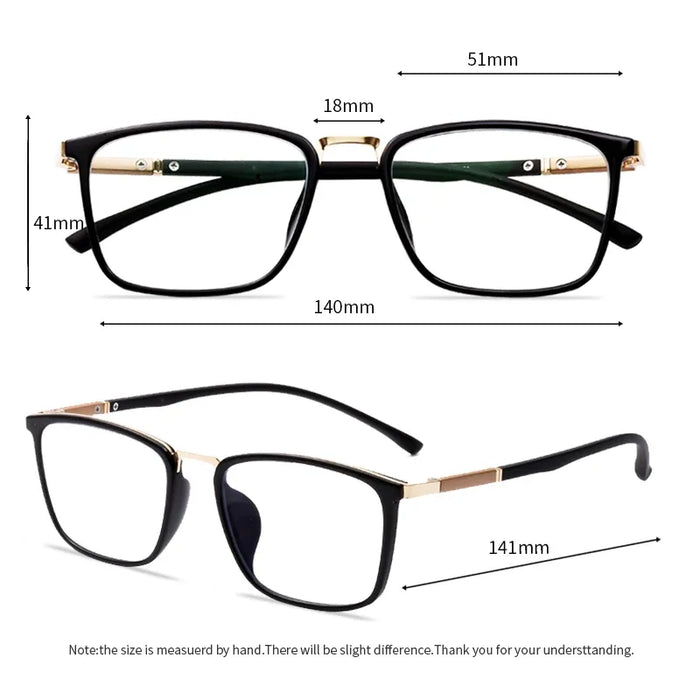Progressive Multifocal Reading Glasses for Men, Anti Blue Ray Anti-fatigue Presbyopia Eyeglasses,Square Computer Glasses