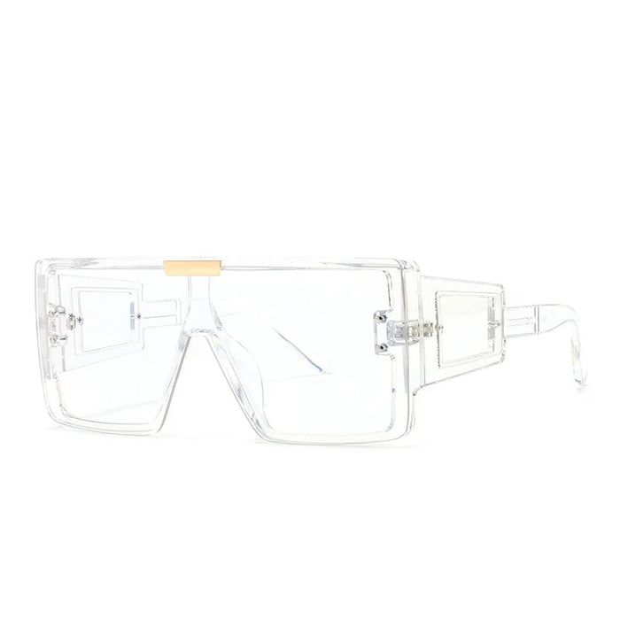 Gafas de sol con visera, máscara, para mujeres y hombres, de gran tamaño, a prueba de viento, estilo punk, montura cuadrada grande, gafas deportivas UV400 Oculos