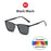 VIVIBEE Gafas de Sol Clásicas Rectangulares Polarizadas para Hombre, Negro Mate, UV400, de Moda, Cuadradas, con Bisagra de Resorte, para Conducir