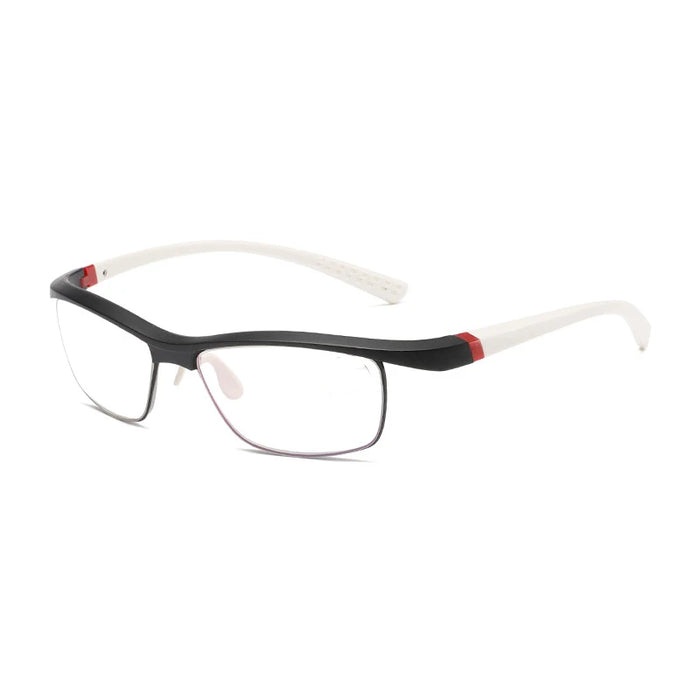 Lunettes de presbytie élégantes à demi-monture sourcilière, anti-lumière bleue, en résine haute définition TR90, pour hommes et femmes sportifs