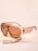 Y2K Wide Rim Shield Sunglasses, Unisex Oversized Wraparound Frame Solid Lens Street Style Eyewear