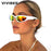 VIVIBEE Y2K Sunglasses Women Steampunk Mirror White Sports Mne Goggles UV400 Punk Sun Glasses 2026 Trending Product
