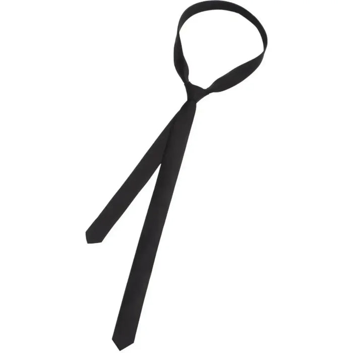 1PC Ties Student Retro Black Solid Silky Narrow Neck Tie Slim Smooth Women Zipper Necktie Casual Elegant All-match Trendy Unisex