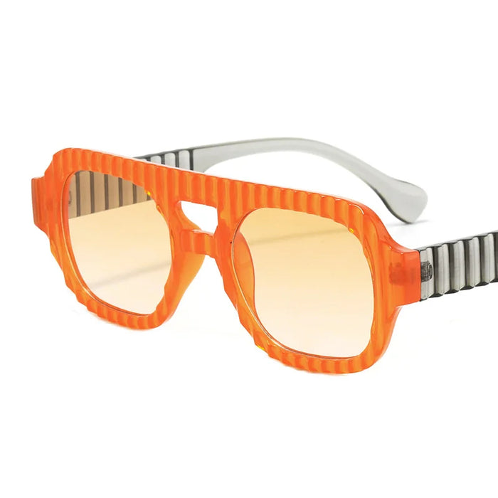 Nuevas Gafas de Sol Cuadradas de Doble Puente Retro para Mujer Diseño de Tonos Degradados Gafas de Sol de Alta Calidad para Hombre Protección UV400