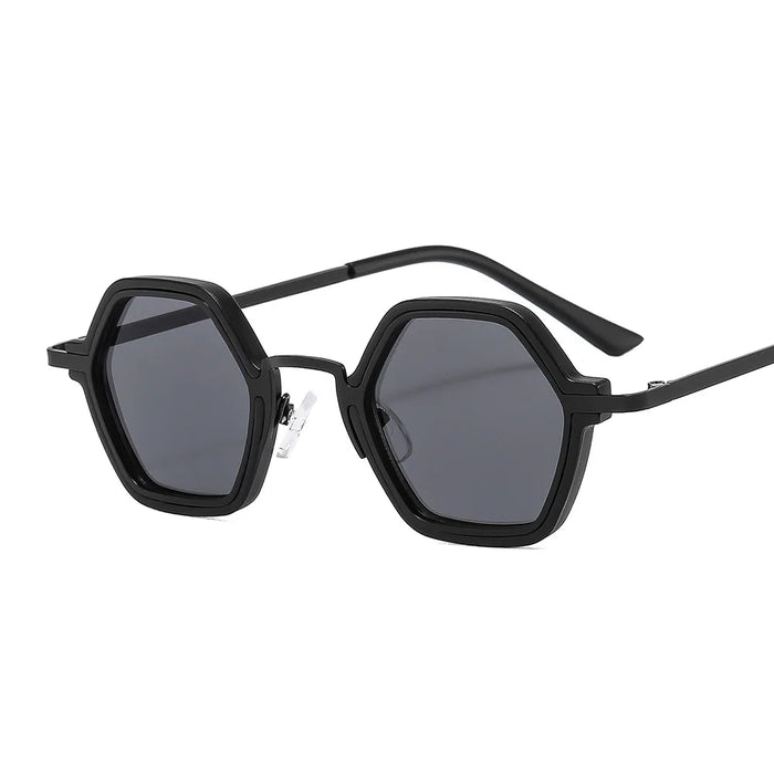 Retro Polygon Square Sunglasses Women Fashion Clear Ocean Lens Eyewear Men Trending Punk Hexagon Sun Glasses Shades UV400 Oculus