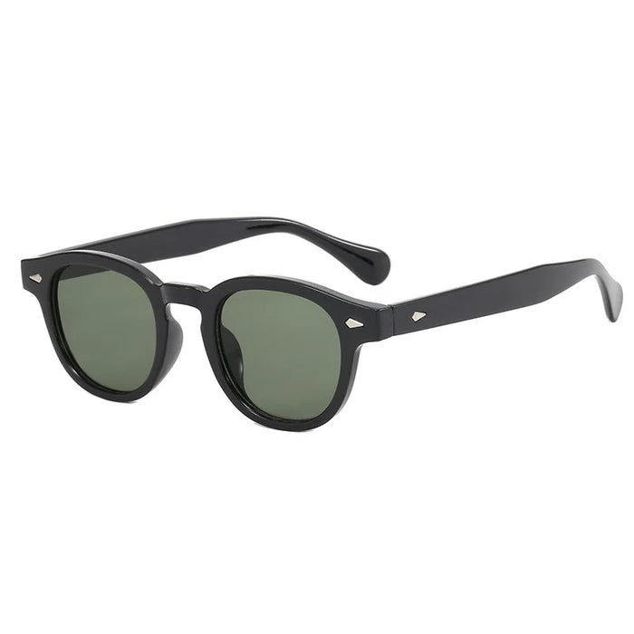 Fashion Retro Round Sunglasses Women Rivets Decoration Men Shades UV400 Punk Leopard Sun Glasses