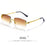 HBK Square Rimless Sunglasses Women Retro Metal Sun Glasses Men Luxury Party Business Gradient Shades 2024 Summer Style