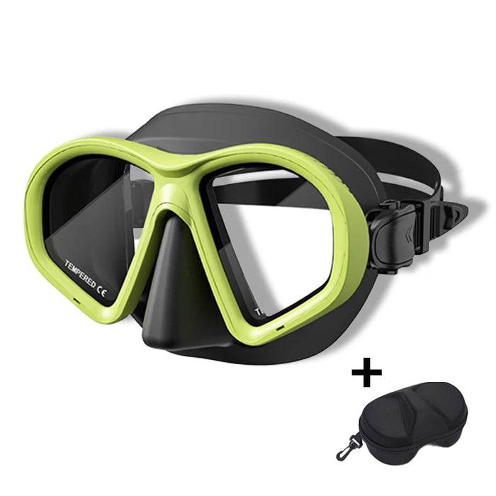 Professional Wet Low Volume Freediving Mask, Tempered Glass Dive Mask, J-Type Diving Mask, Snorkel Set, Buceo, 수영, 스노클링, 마스크
