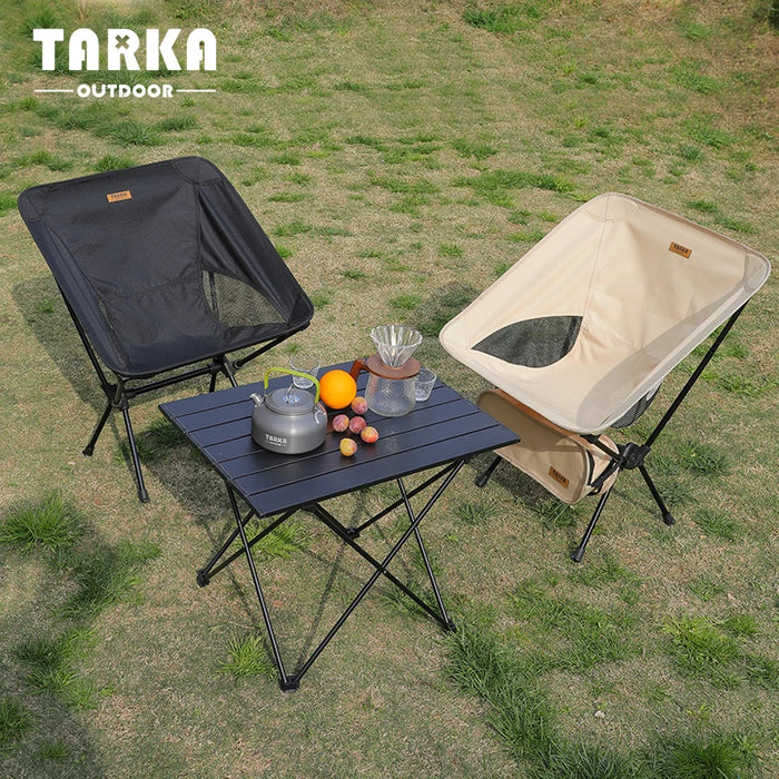 TARKA Lot de chaises de camping pliantes légères, chaises pliantes ultralégères de type lune pour le jardin, le pique-nique, la plage, la pêche