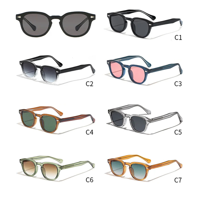 HBK Fashion Men's Sunglasses Gradient Lens Design Sun Glasses Simple Round Women Daily Wear Outdoor Shopping Travel Party