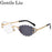 Oval Punk Rimless Change Color Sunglasses Men 2026 Luxury Brand  Photochromic Sunglass Metal Frame Cutting Lens Eyewear For Male