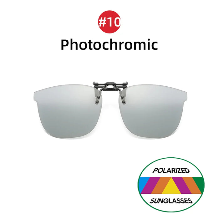 VIVIBEE Gafas de sol grandes con clip abatible polarizadas para hombre, clásicas, UV400, lentes fotocromáticas, gafas de sol para mujer
