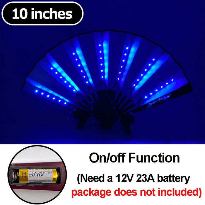 Luminous Folding LED Fan Dancing Light Fan Flashing For Night Music Show Rave Festival Accessories Glowing In The Dark Party