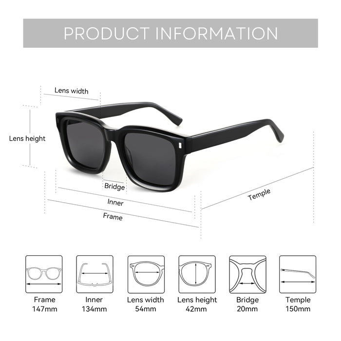 Z 2026 Trend Square Polarized Sunglasses Handmade Acetate Sun Glasses Fashion Patchwork Shades ZS6240
