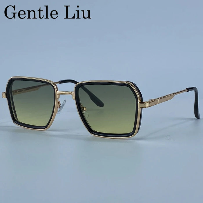 Steampunk Polygon Polarized Sunglasses Men 2026 Luxury Brand Change Color Sun Glasses For Male Driving Eyewear Metal Frame Shade