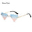 Triangle Diamond Shaped Sunglasses for Women Men Vintage Clear Ocean Gradient Glasses Rimless Polygon Sun Glasses