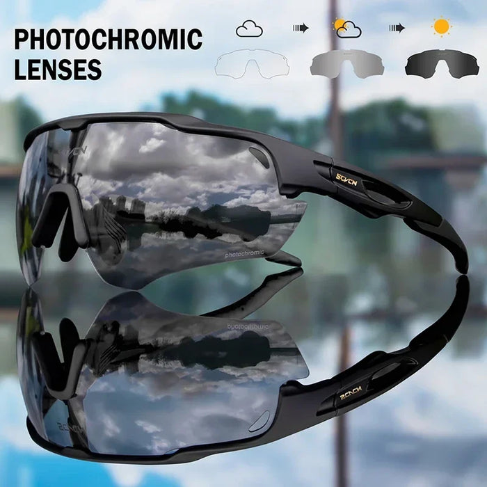 SCVCN Outdoor Bicycle Photochromic Glasses Men Cycling Glasses Polarized Cycle Sunglasses MTB UV400 Goggles Woman Bike Eyewear