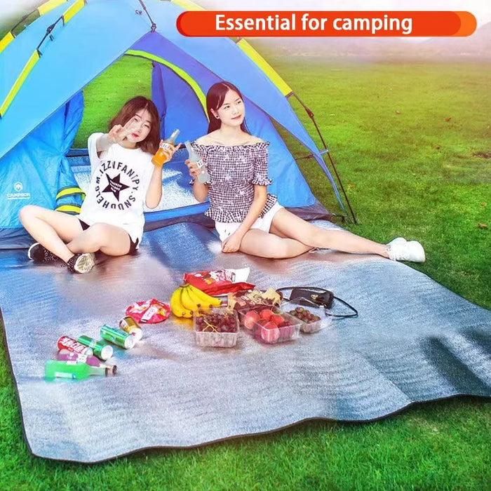 Tapis d'humidité en papier d'aluminium Tapis de sol de camping en plein air Imperméable Tapis de pique-nique portable Tapis de couchage léger pour la randonnée