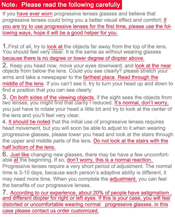 UOOUOO Progressive Multifocal Reading Glasses See Far And Near Reading Eyeglasses Bifocal Presbyopia Glasses Prescription Custom