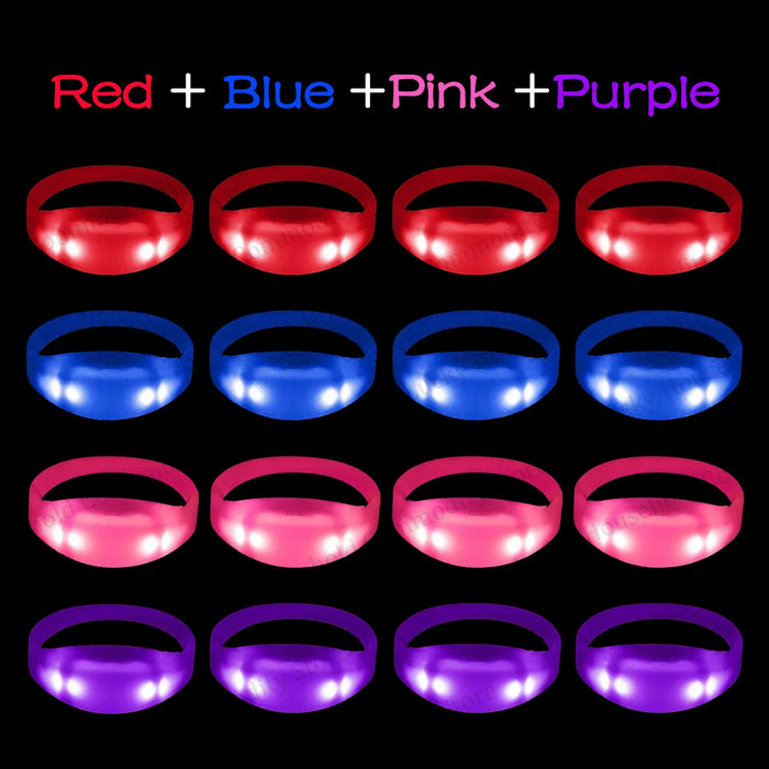 20-100PCS Music&Sound Activated Light up Bracelets Glow Bracelets Rhythmic Led Bracelet Luminous Bracelet Wedding Accessories