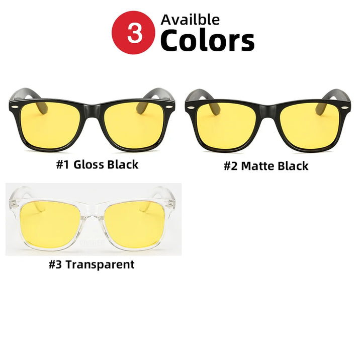 VIVIBEE Classic Night Vision Glasses Men Square Polarized Lenses UV400 Yellow Sunglasses for Women 2026 Driving Goggles