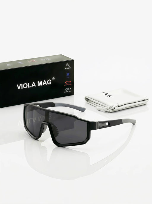 VIOLA MAG Fashion Cycling Glasses, Unisex, Oversized Frame, Non-slip Rubber Grip Frame Suitable for Running, Fishing, Hiking and