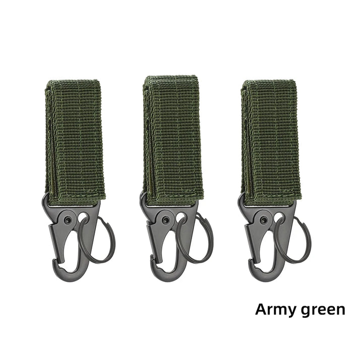 Mousqueton haute résistance en nylon, crochet porte-clés, boucle de sangle militaire, système de suspension de boucle de ceinture, accessoires métalliques pour le camping