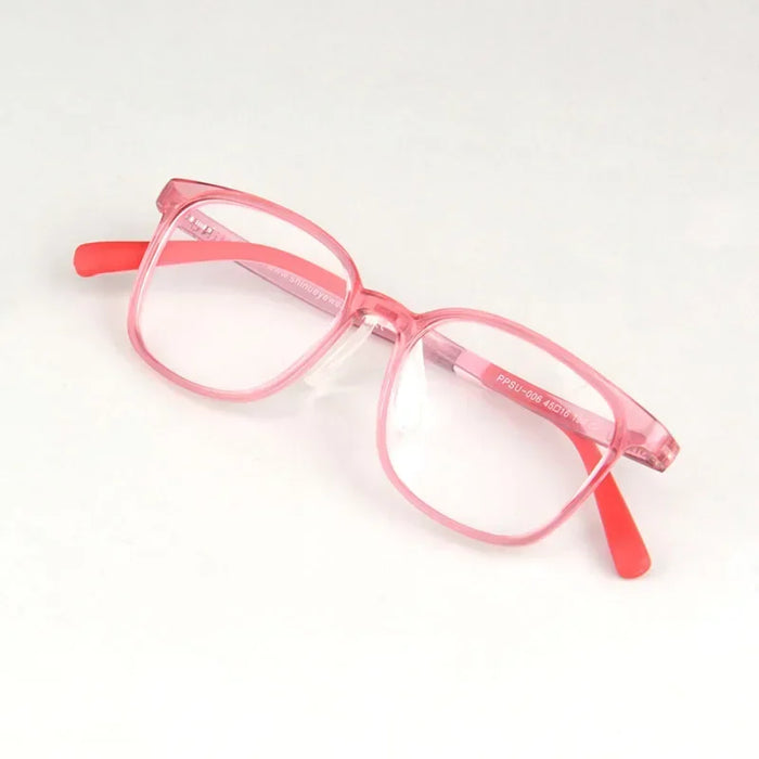SHINU Lunettes pour enfants 2025 Monture en plastique PPSU Anti-lumière bleue Verres d'ordinateur Lunettes roses pour enfants Monture sans correction
