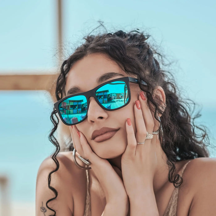 Gafas de sol polarizadas ZENOTTIC para hombre - Marco ligero TR90 Gafas de sol cuadradas para hombre Protección UV400