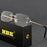 HBK Retro Rimless Small Sunglasses Women Metal Rectangle Gold Frame Brand Design Men Eyewear Driving Travel Beach Eyewear UV400