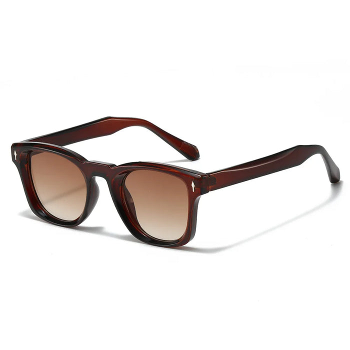 Women Square Sunglasses Men Punk Shades UV400 Retro Rivets Decoration Trending Sun Glasses Clear Lens Frame