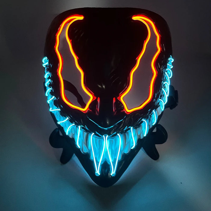 Multi Color LED EL Wire Glowing horror Mask Luminous Full Face Mask wireless mask Halloween Cosplay Party Rave Costume Accessory