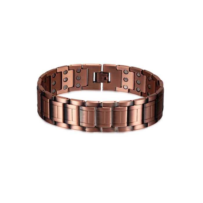Wristband Magnetic Pure Copper Bracelets Male 21mm Wide Chain High Magnet Arthritis Pain Relief Health Energy Jewelry for Men