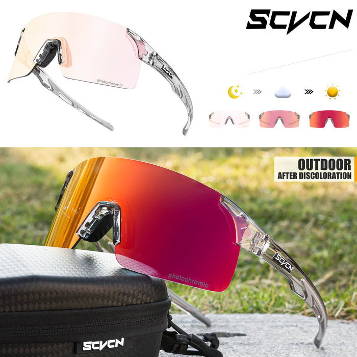 SCVCN New Photochromic Sunglasses Man MTB Climbing Glasses Outdoor Sports Bike Cycling Glasses Women Driving Bicycle Goggles