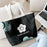 Fashion M-Mary Quant Storage Bags 2-Piece Canvas Tote Bag Set with Zipper Pouch Large Capacity Shopping Travel Bag